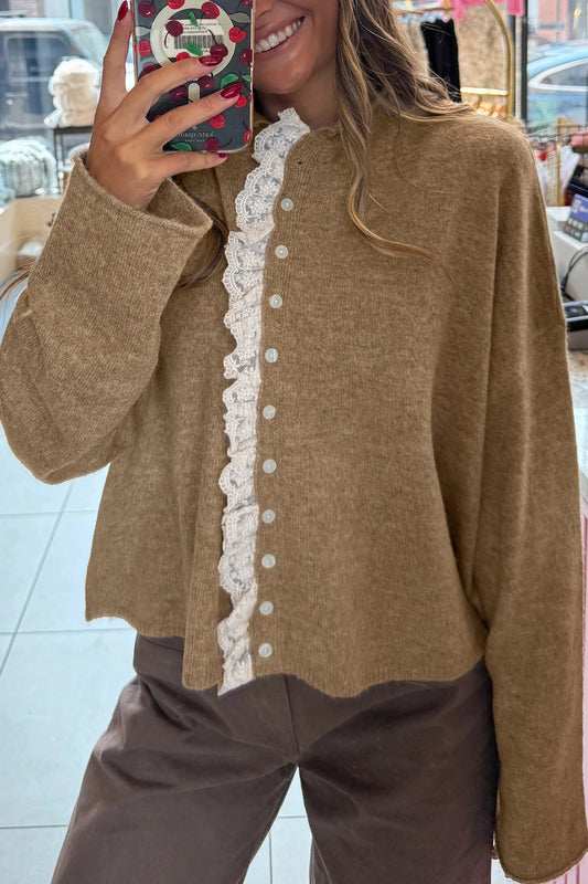Simply Taupe Button Sweater